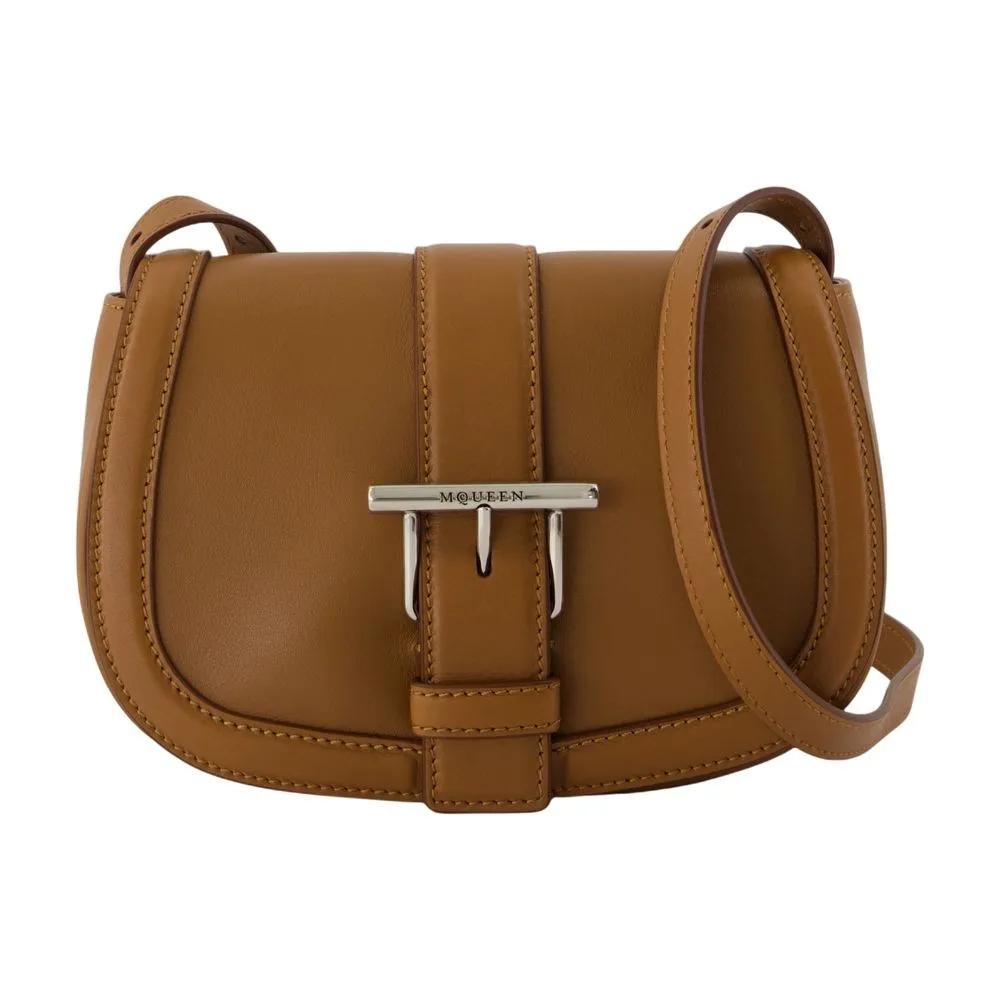 Alexander McQueen Hobo bags - T-Bar Satchel Mini Purse - Leather - Brown in bruin