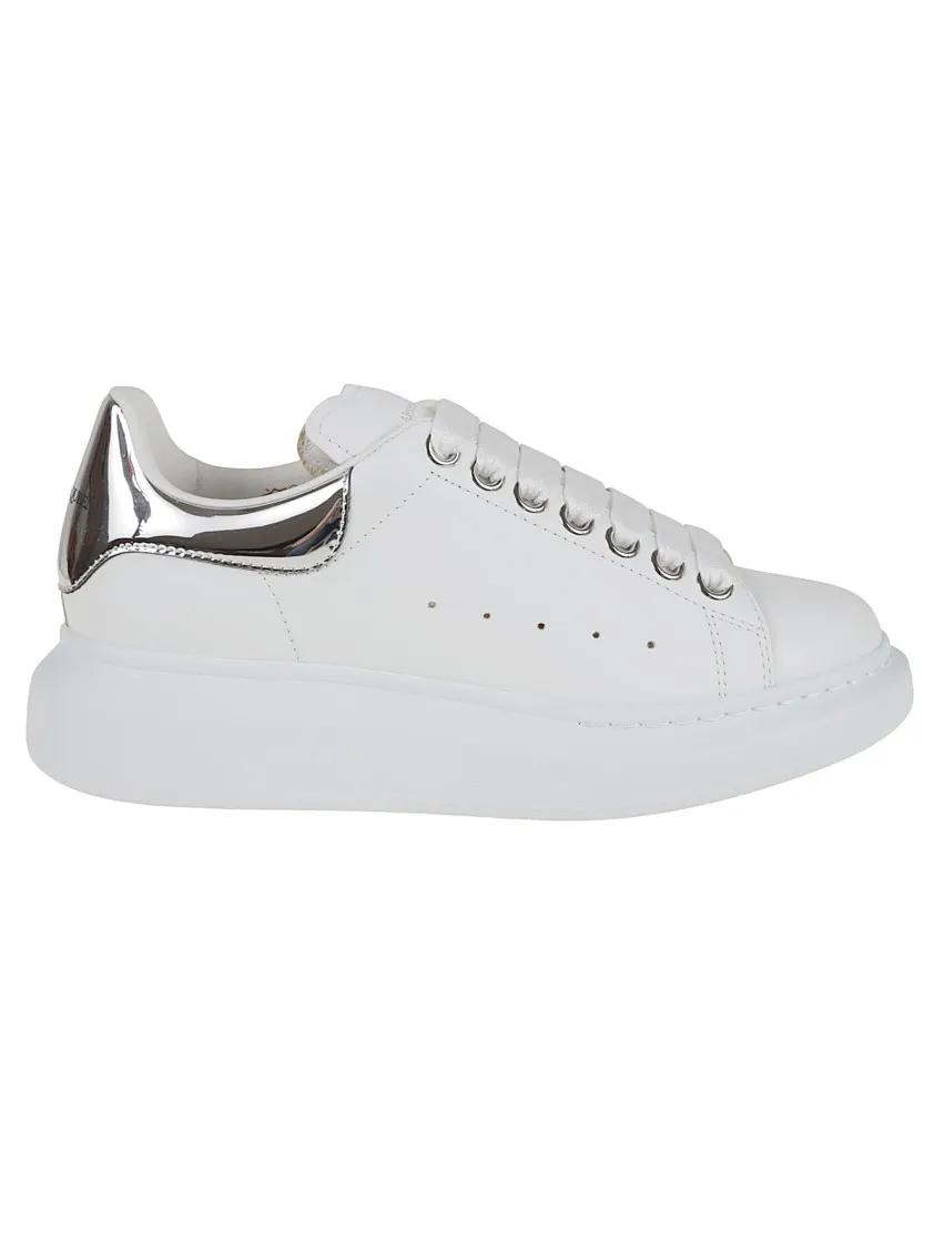 Alexander McQueen Low-Top Sneakers - Chunky White Leather Sneakers in wit