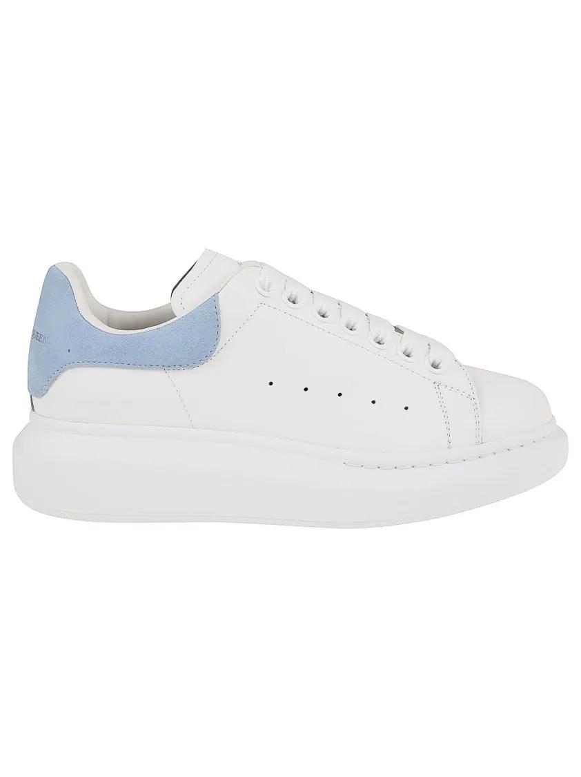 Alexander McQueen Low-Top Sneakers - Oversized White Leather Sneakers in wit