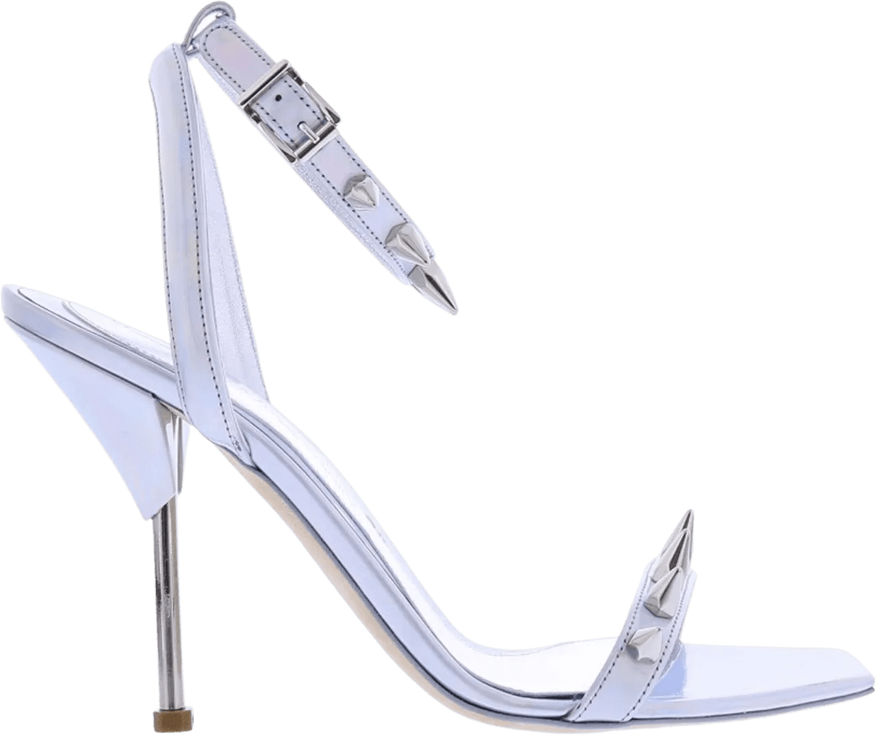 Alexander McQueen Sandalen - Dames Spike Sandal Silver in staalgrijs