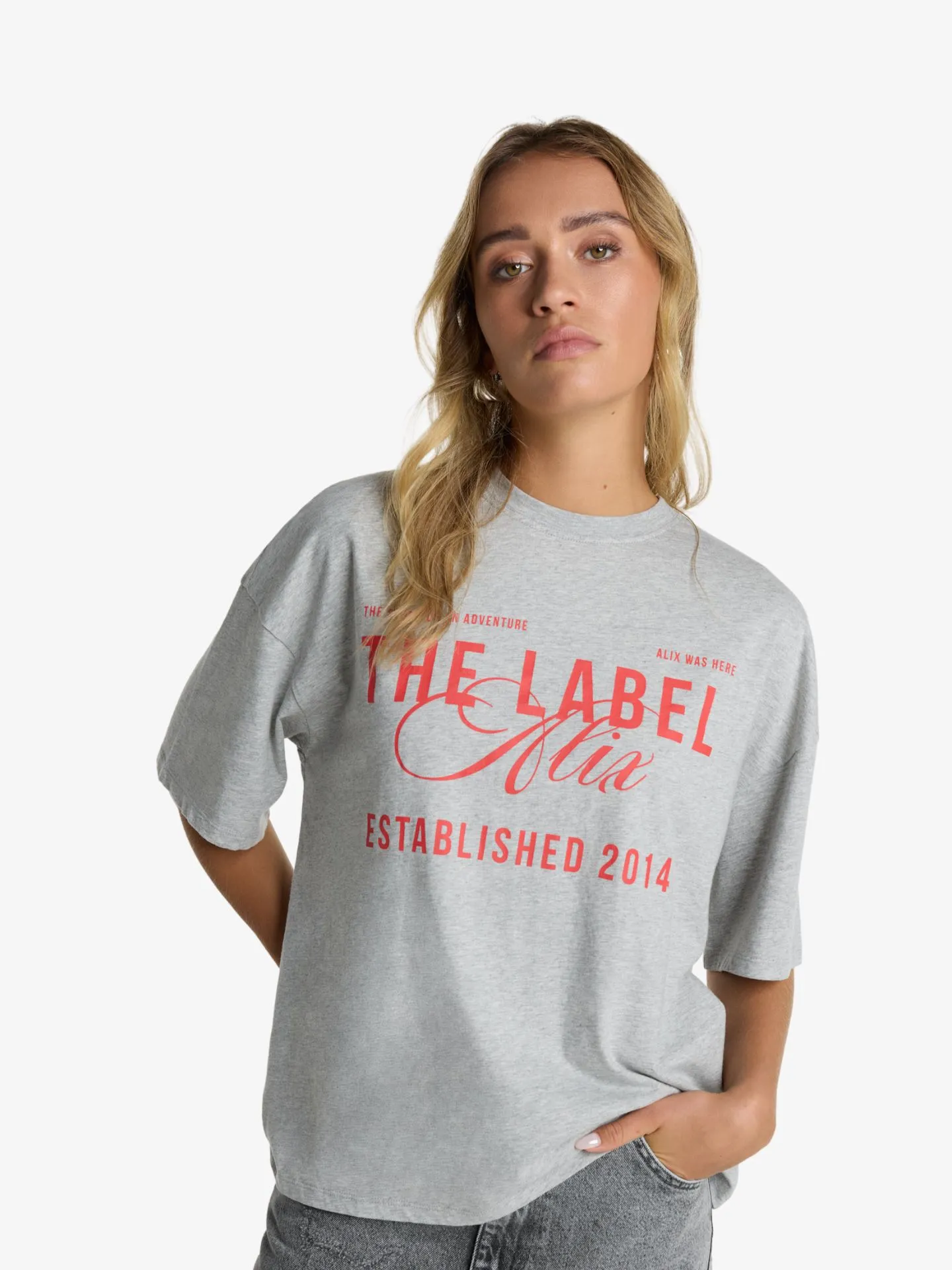 Alix The Label Dames t-shirt the label light grey melange