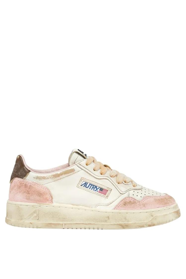 Autry Low-Top Sneakers - Sup Vint Low Leat Suede in beige