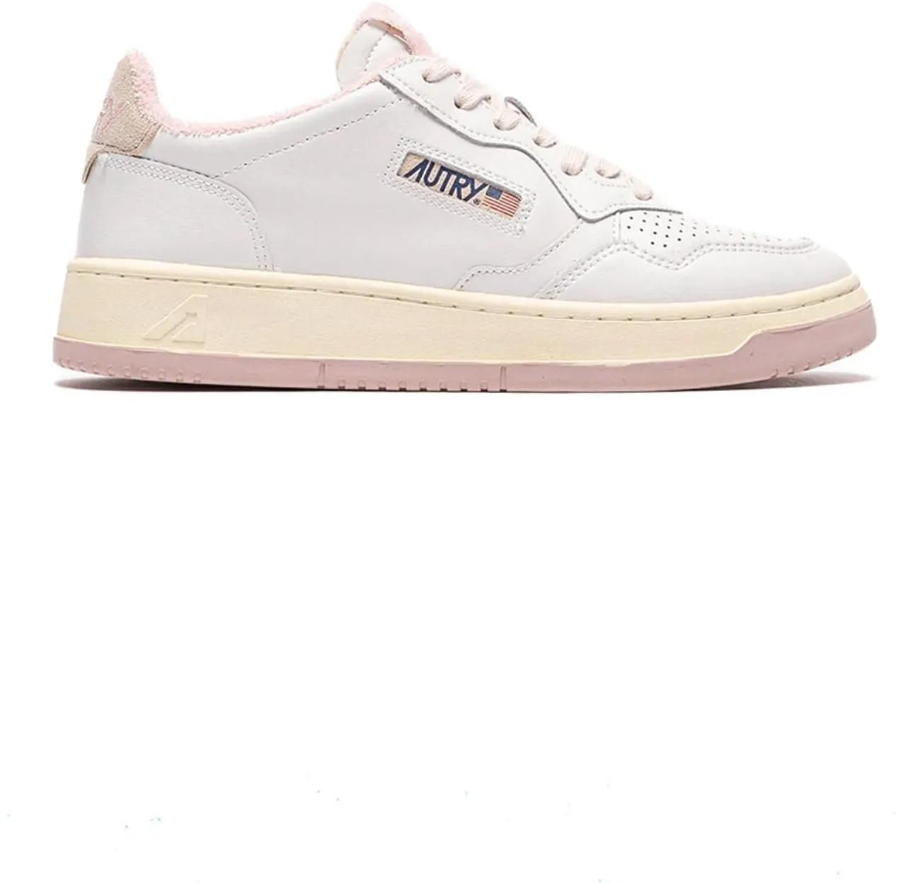 Autry Low-Top Sneakers - baskets medalist en cuir rose in poeder roze