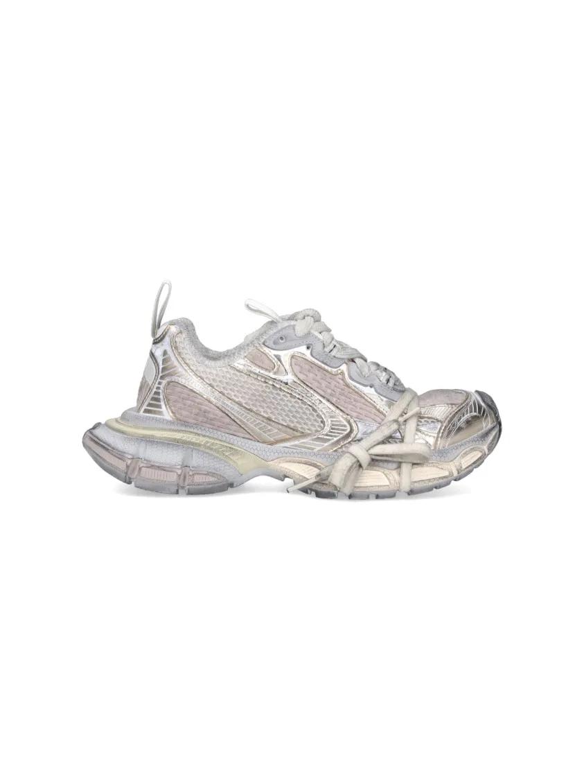 Balenciaga Low-Top Sneakers - Oversized Platform Sneakers With Distressed Grey M in beige