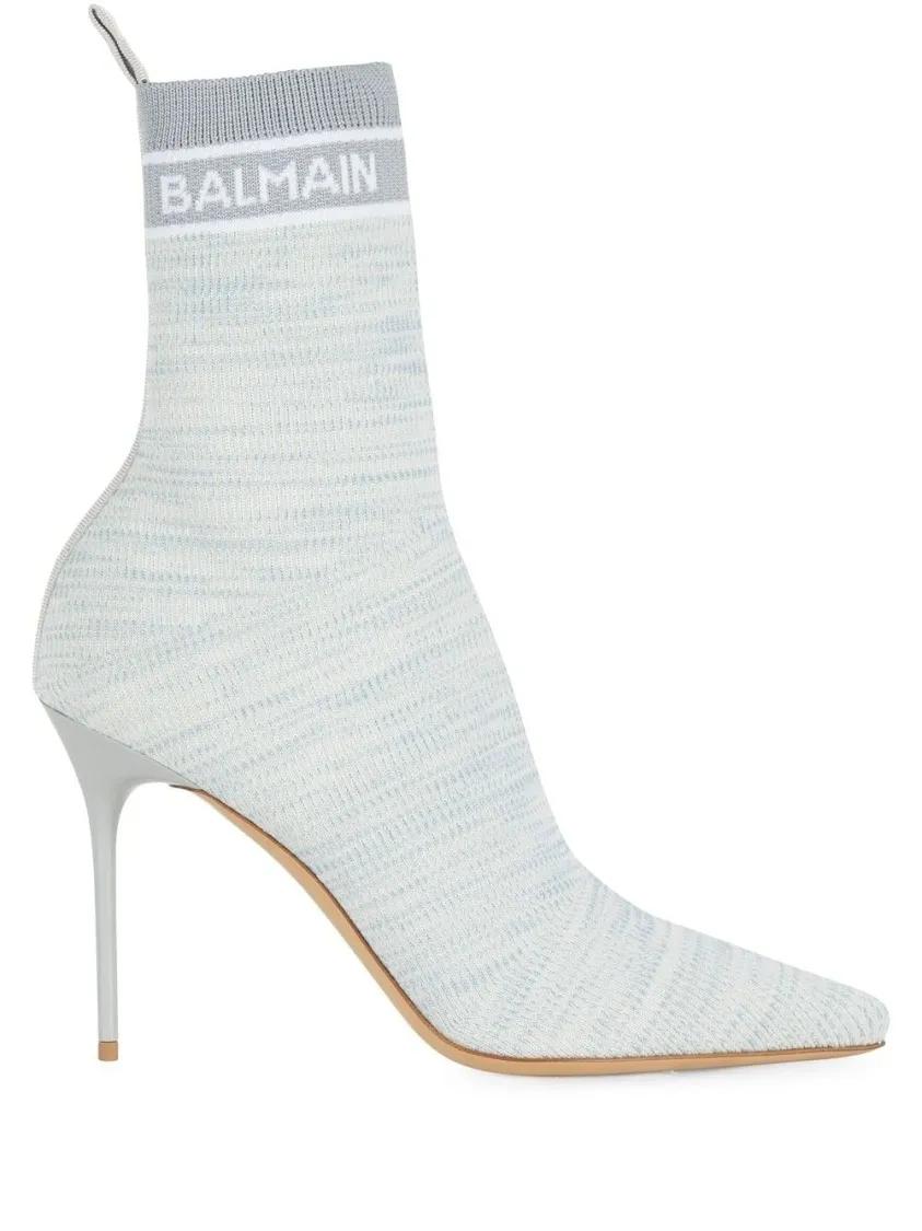 Balmain Boots - Skye-Knit Ankle Boot in blauw