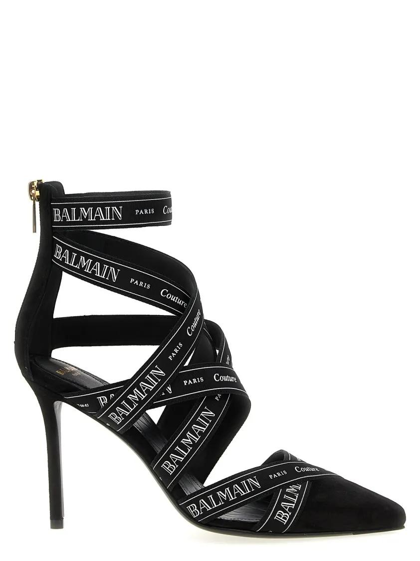 Balmain Hoge hakken - 'Couture Ribbon-Print' Pumps in zwart