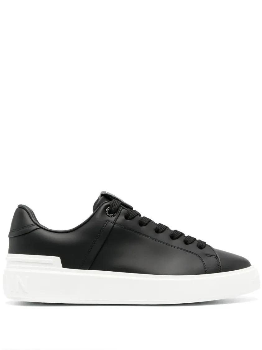 Balmain Low-Top Sneakers - B Court-Calfskin Sneaker in zwart