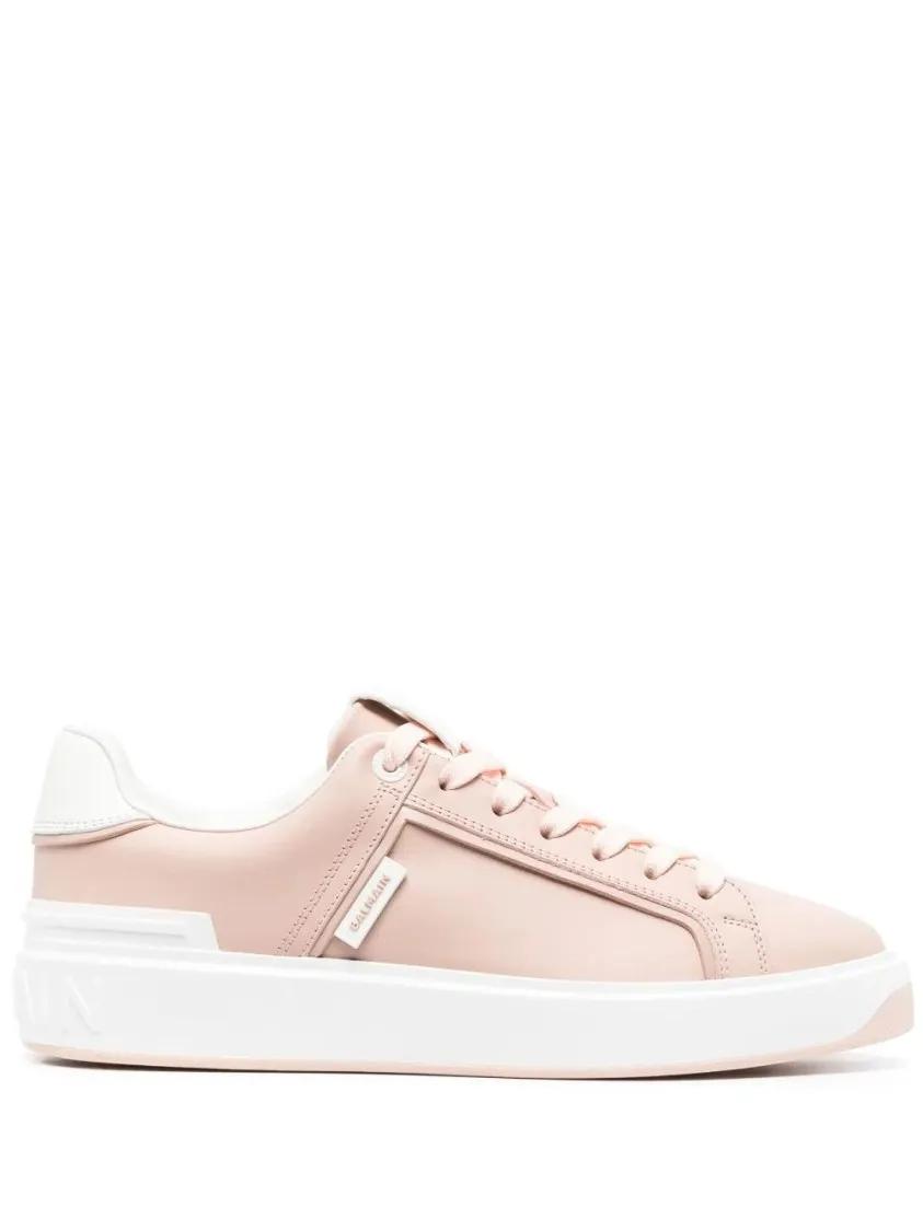 Balmain Low-Top Sneakers - B Court-Perforated Sneakers in beige