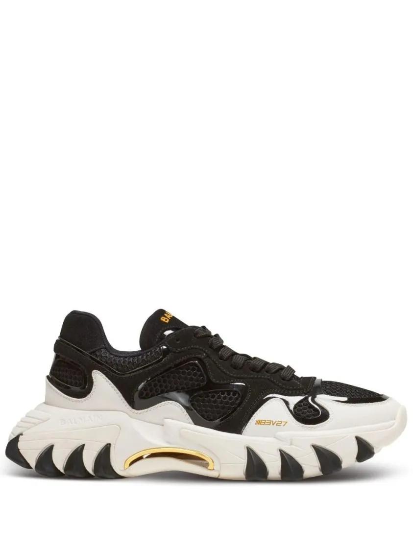 Balmain Low-Top Sneakers - Rubberized Black Trainers in zwart