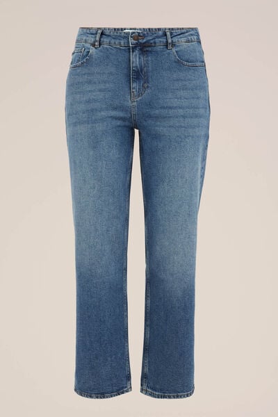 Blue Ridge - Dames Straight fit jeans met stretch - Curve - Donkerblauw - Katoen - Plus Size Maat: 44