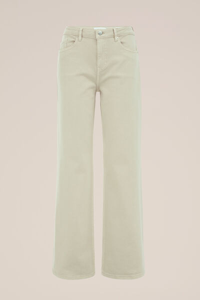 Blue Ridge - Dames high rise wide leg jeans - High waist - Beige - Katoen - Maat: 29