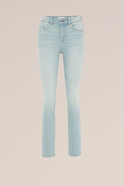 Blue Ridge - Dames slim fit jeans met stretch - Mid waist - Blauw - Katoen - Maat: 26
