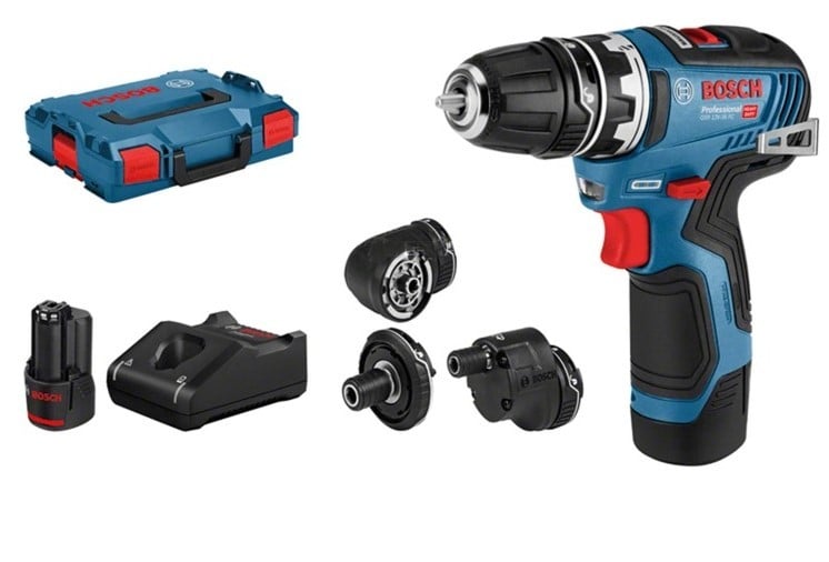 Bosch Blauw GSR 12V-35 FC accu/boorschroevendraaier + opzetstukken | 2x 3.0Ah accu's | in L-Boxx - 06019H3000