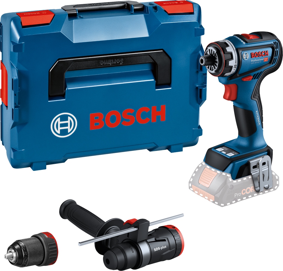 Bosch Blauw GSR 18V-90 FC Accuboormachine 18V | Zonder accu's en lader L-Boxx + GFA 18-M en GFA 18-H - 06019K6204