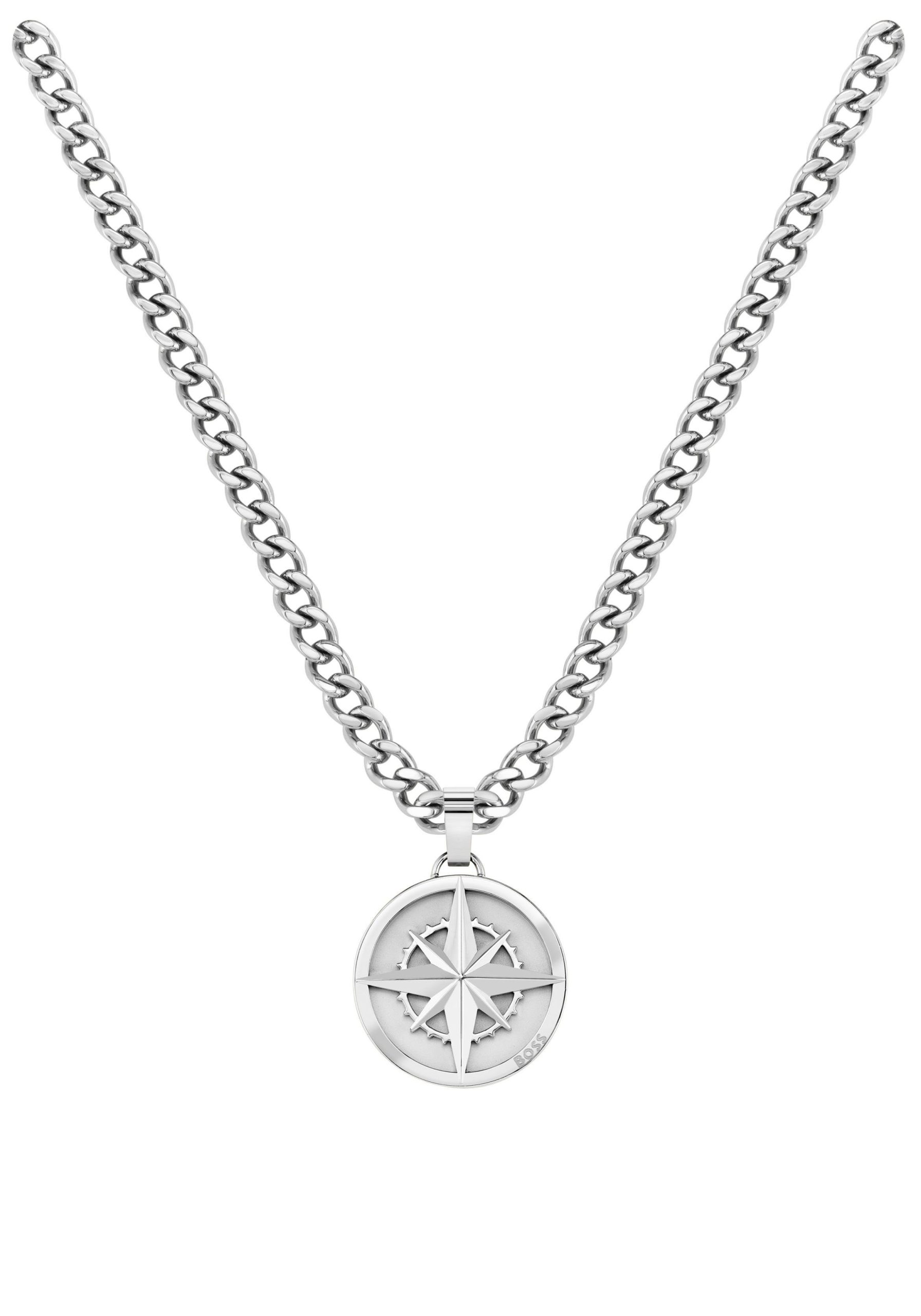 Boss Ketting met hanger Sieraden roestvrij staal halssieraad schakelketting NORTH voor hoodie, shirt, jeans, sneakers, ondergoed, hugo, boss orange!