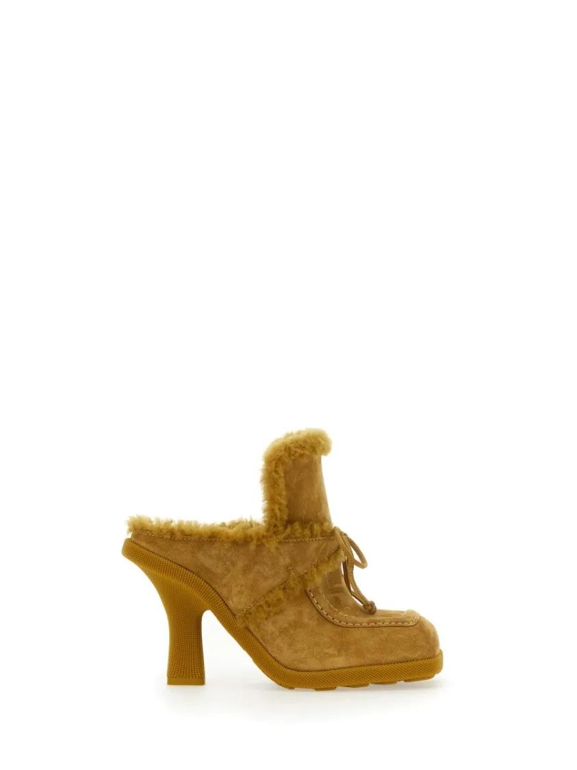 Burberry Slippers & Mules - High Heel Calf Suede Mules in bruin