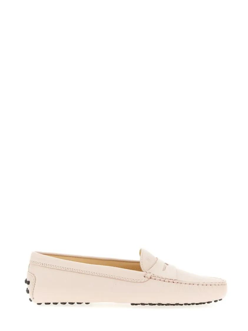 - Calfskin Leather Loafers in beige