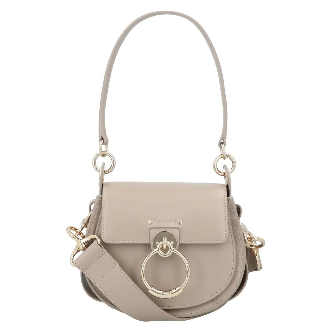 Chloé Hobo bags - Small Tess Bag In Shiny Leather And Suede Grey in beige