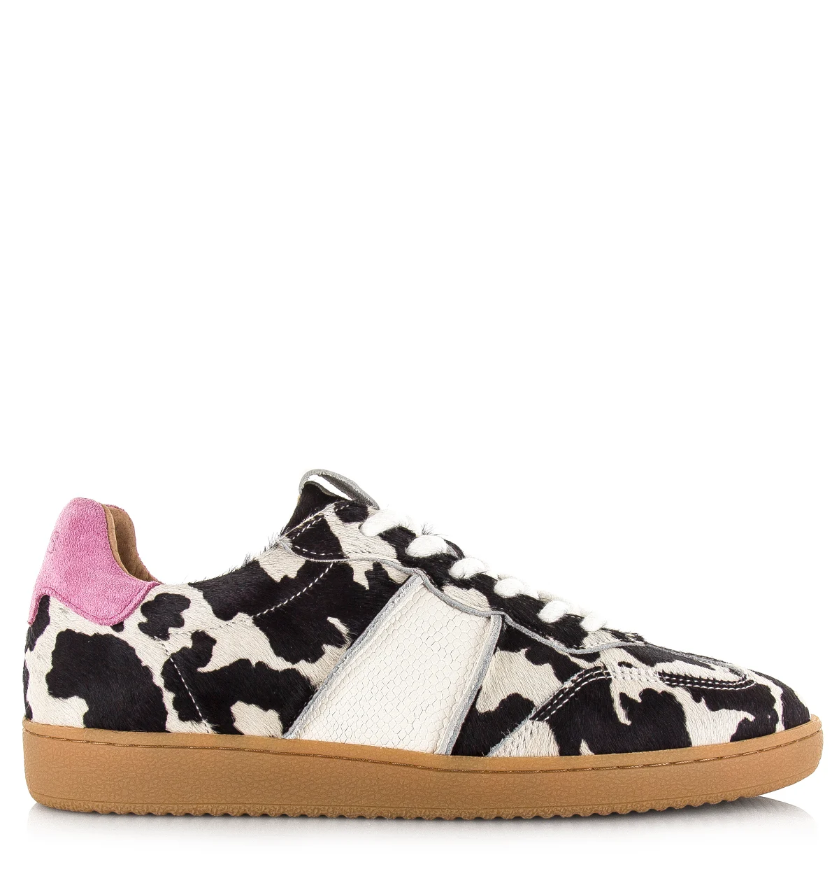 DWRS Label Dwrs poona cow hair on off white/pink lage sneakers dames