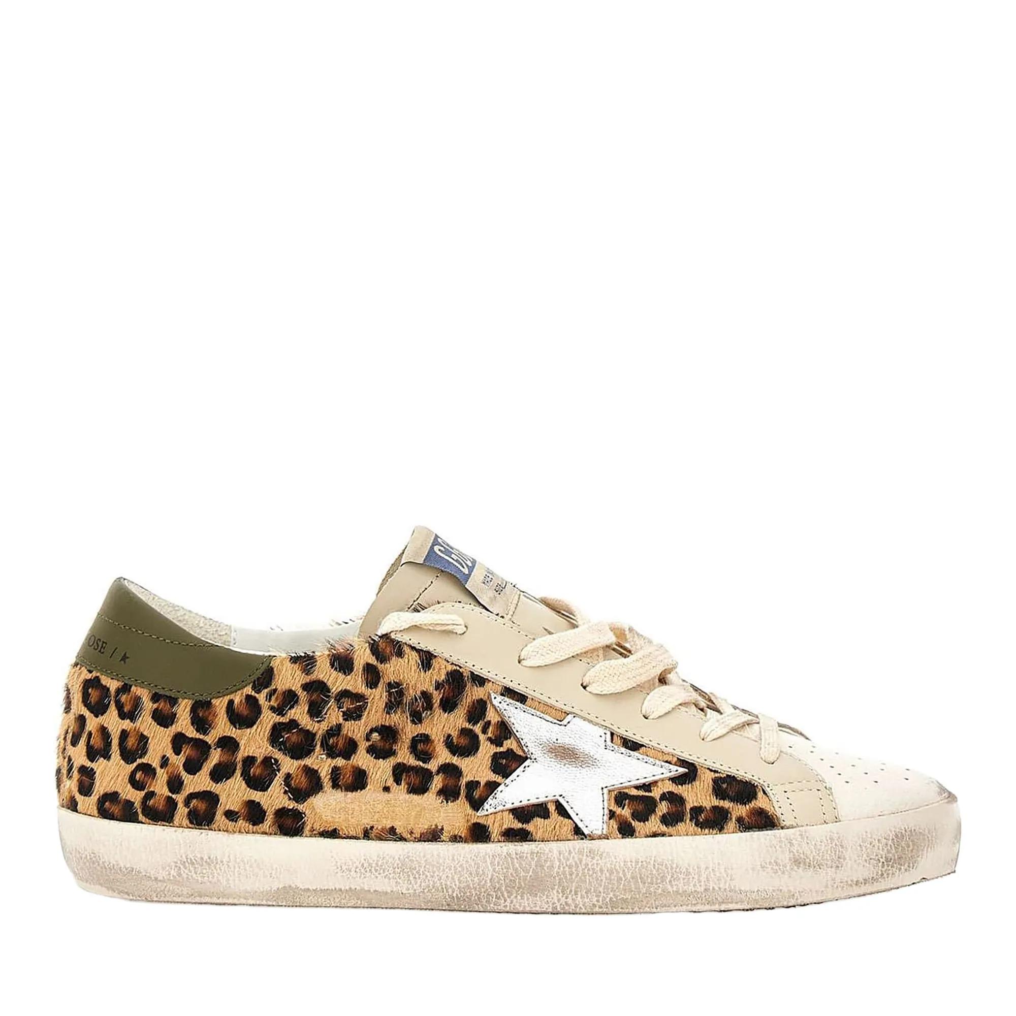 Golden Goose Low-Top Sneakers - Dames SuperStar Sneaker Beige/Leo in bruin