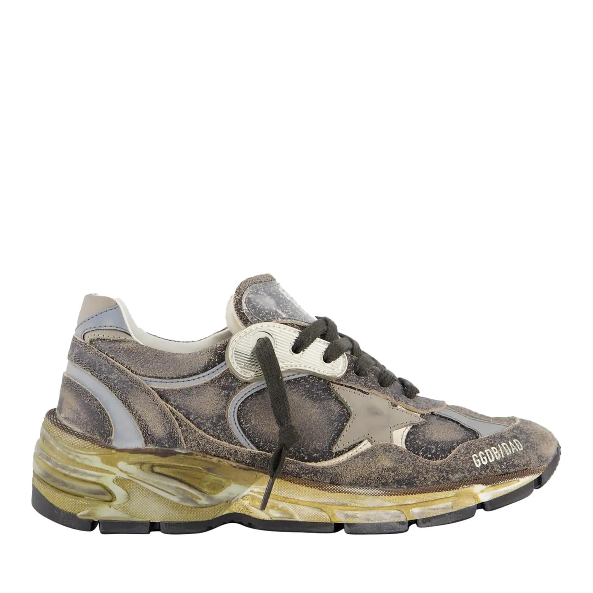 Golden Goose Low-Top Sneakers - Running Dad Sneakers - Leather - Black in grijs