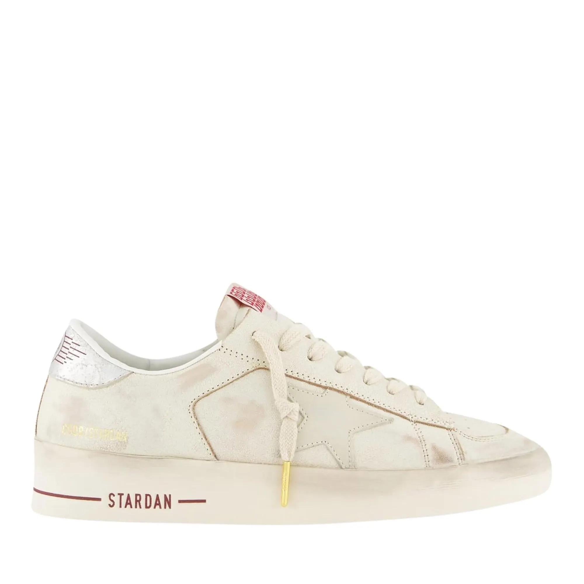 Golden Goose Low-Top Sneakers - Stardan Leather Upper Sneakers in wit