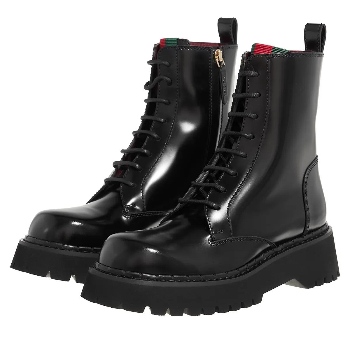 Gucci Enkellaarzen - Boots With Web Detail in zwart
