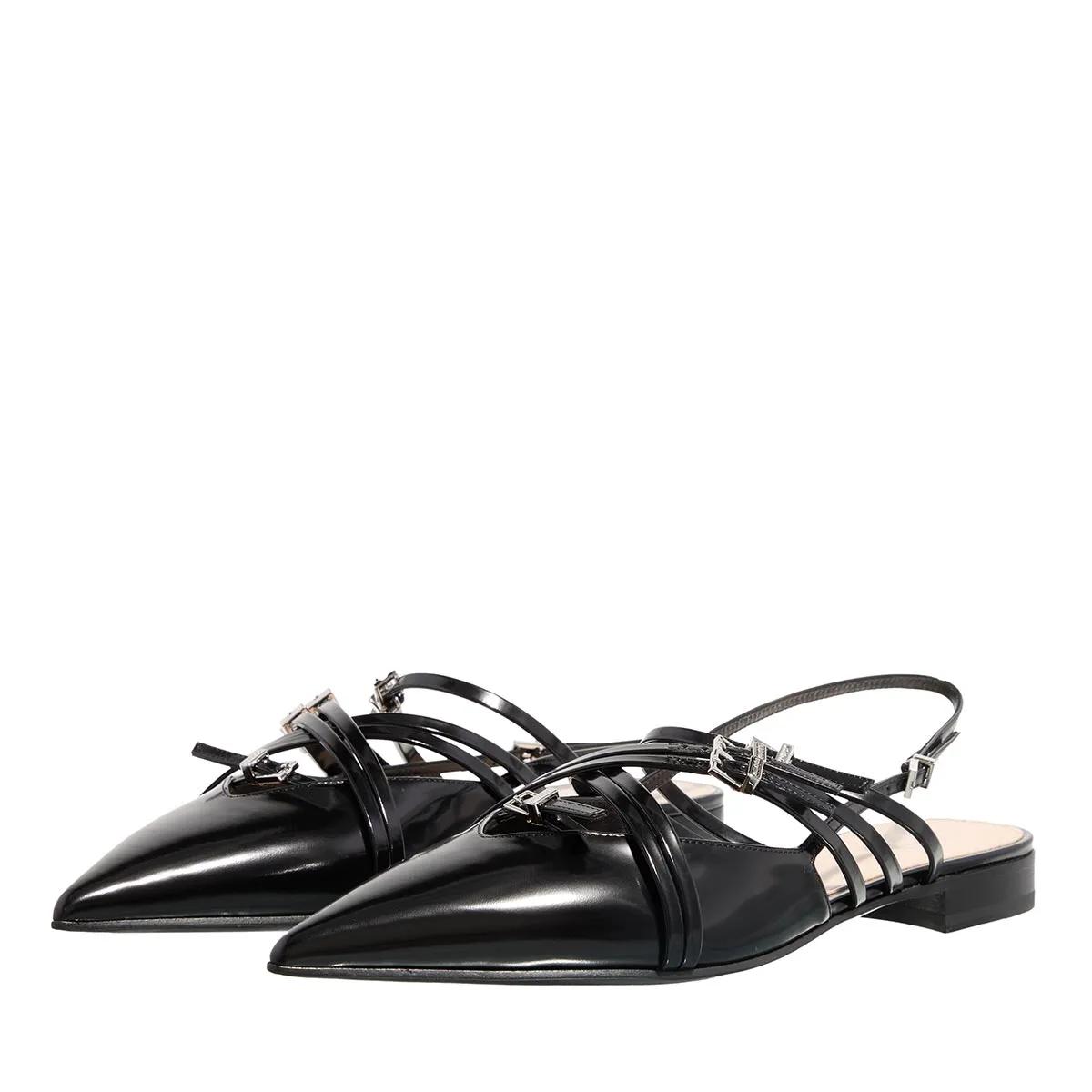 Gucci Loafers - Ladies Ballerina With Straps in zwart