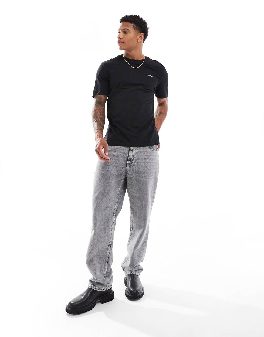HUGO BOSS - Dero - T-Shirt in Schwarz mit kleinem Logo