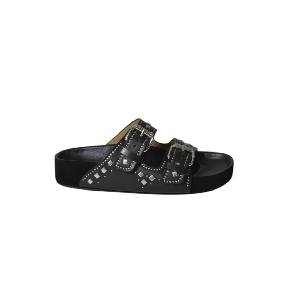 Isabel Marant Sandalen - Lennyo Black Leather Sandals in zwart