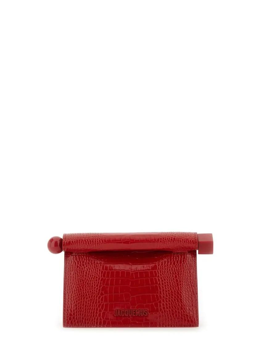 Jacquemus Clutches - Mini "Rond Carre" Clutch Bag in rood