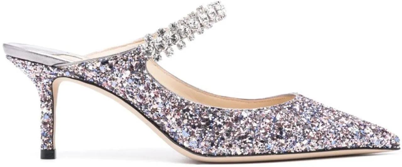 Jimmy Choo Hoge hakken - Jimmy Choo Bing Glitter Pumps in zilver
