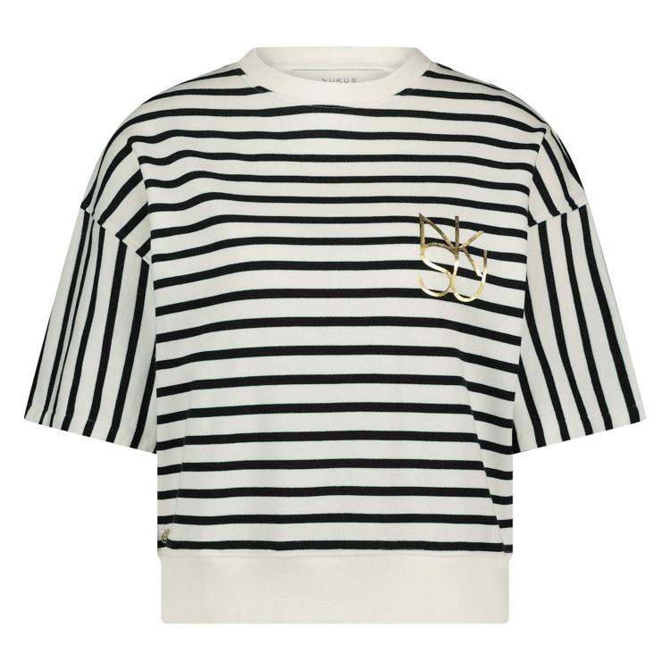 Nukus Lotte Pullover Stripe | Offwhite/Navy