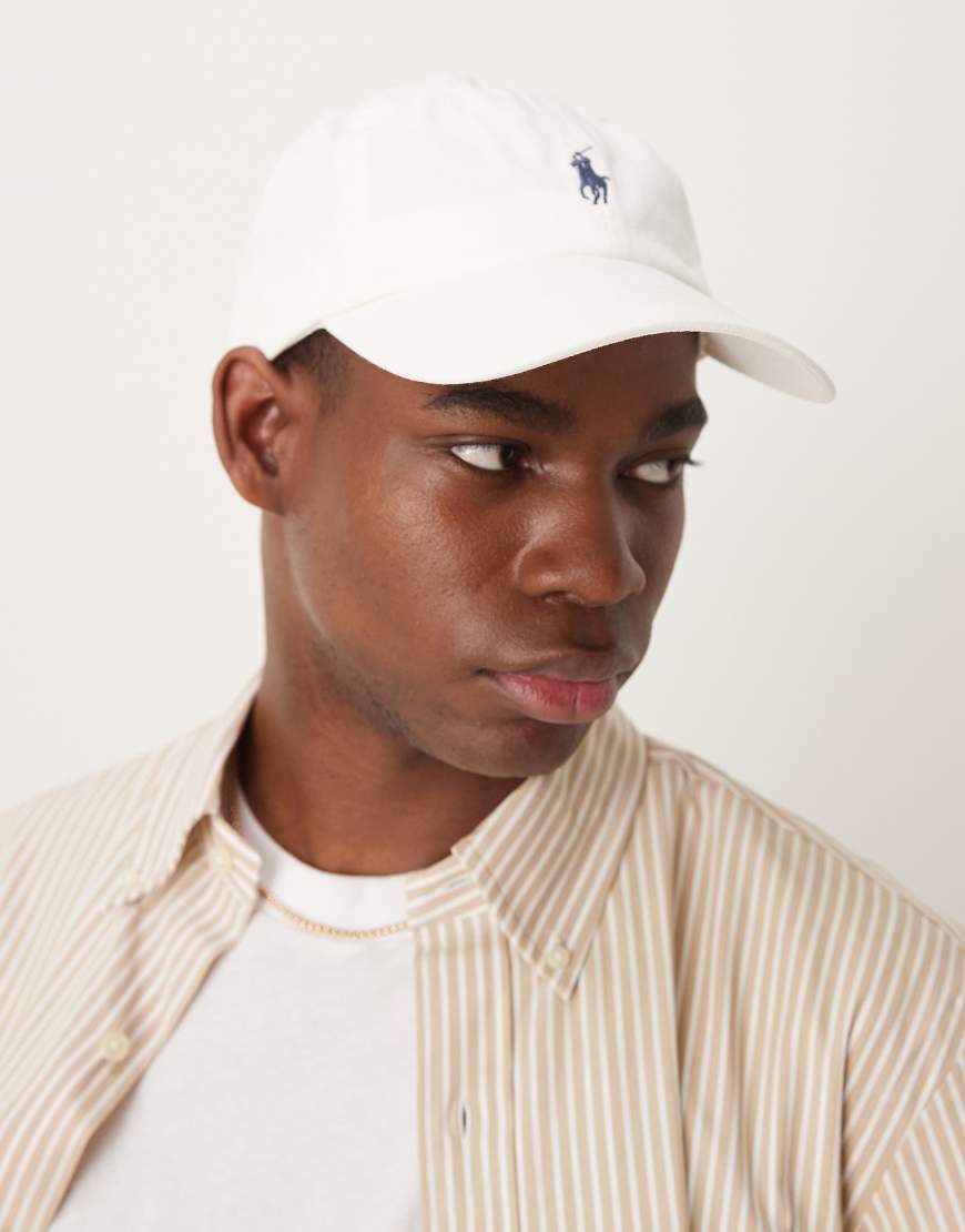 Polo Ralph Lauren - Baseball-Kappe aus Twill in Creme mit Markenlogo-Weiß