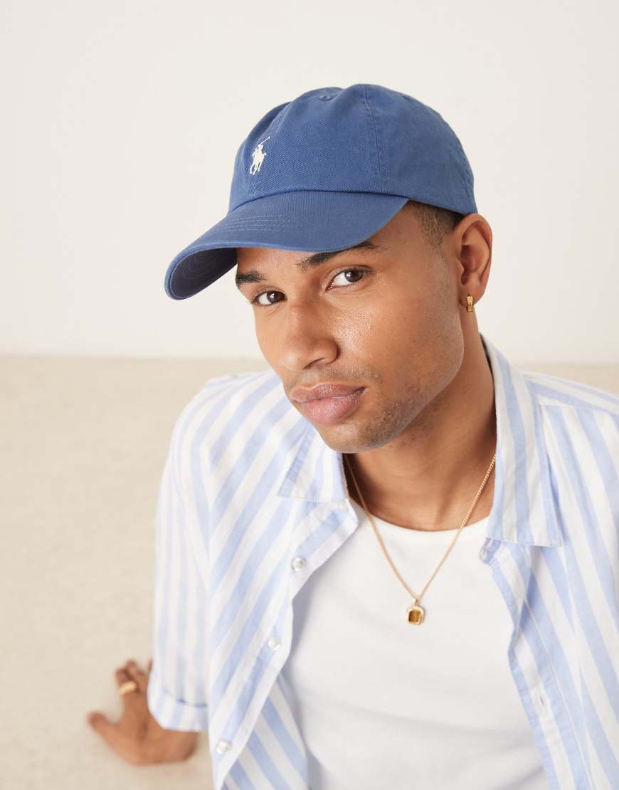 Polo Ralph Lauren - Baseball-Kappe aus Twill in Mittelblau mit Markenlogo