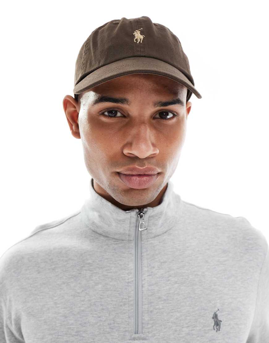 Polo Ralph Lauren - Baseballkappe aus Stretch-Cord in Braun mit Markenlogo
