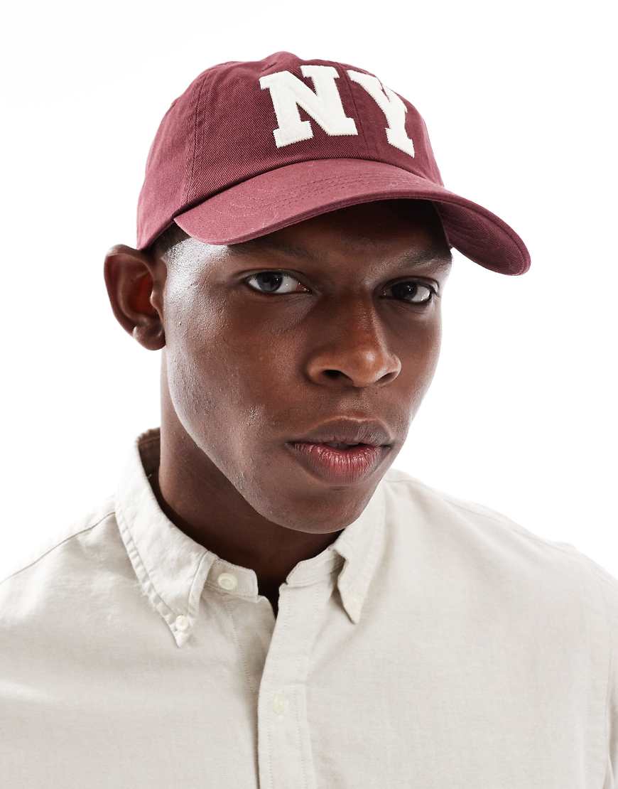Polo Ralph Lauren - Baseballkappe in Burgunderrot mit "NY"-Applikation