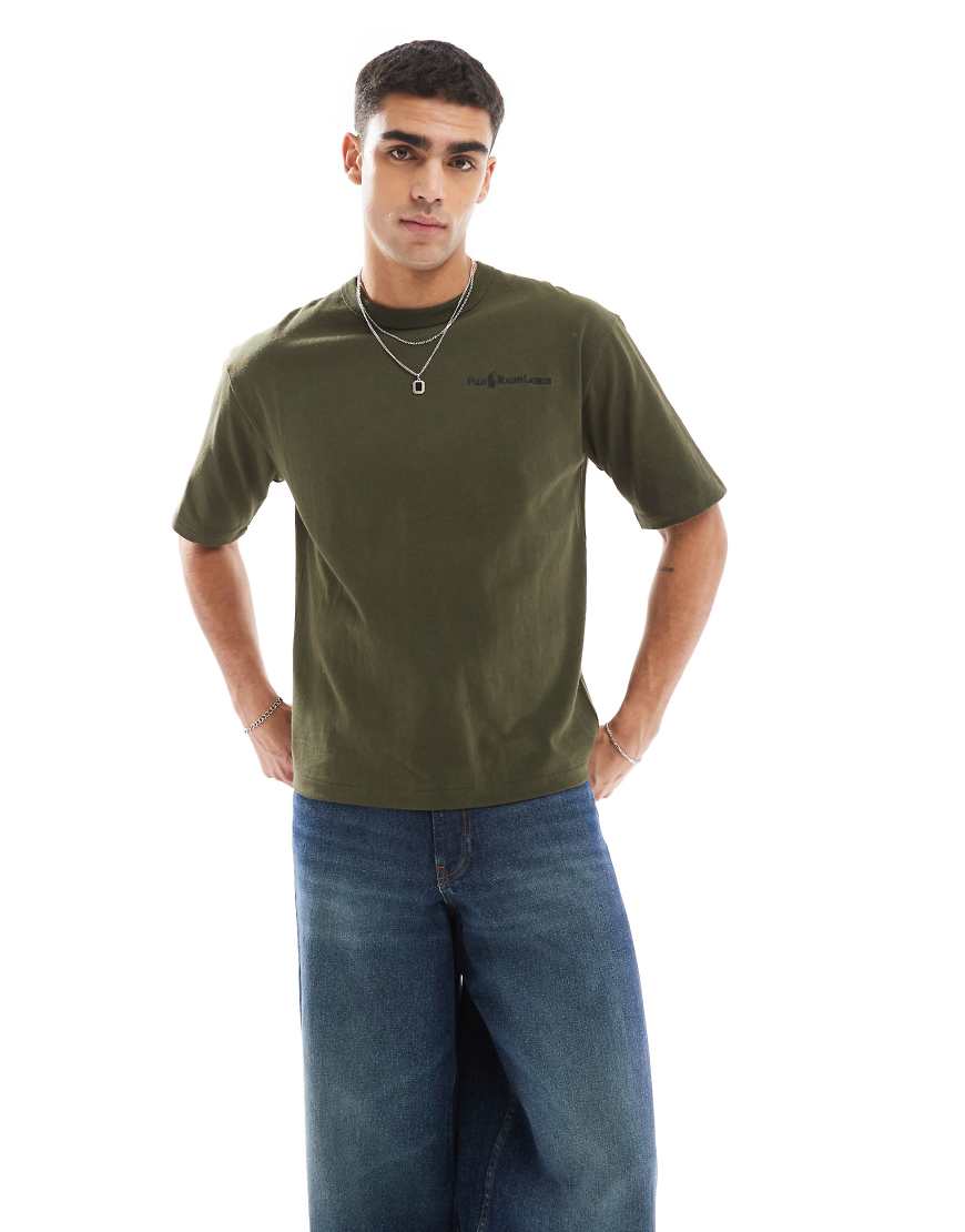 Polo Ralph Lauren - Lässig geschnittenes Oversize-T-Shirt in Dunkelgrün mit Polospieler-Logoschriftzug