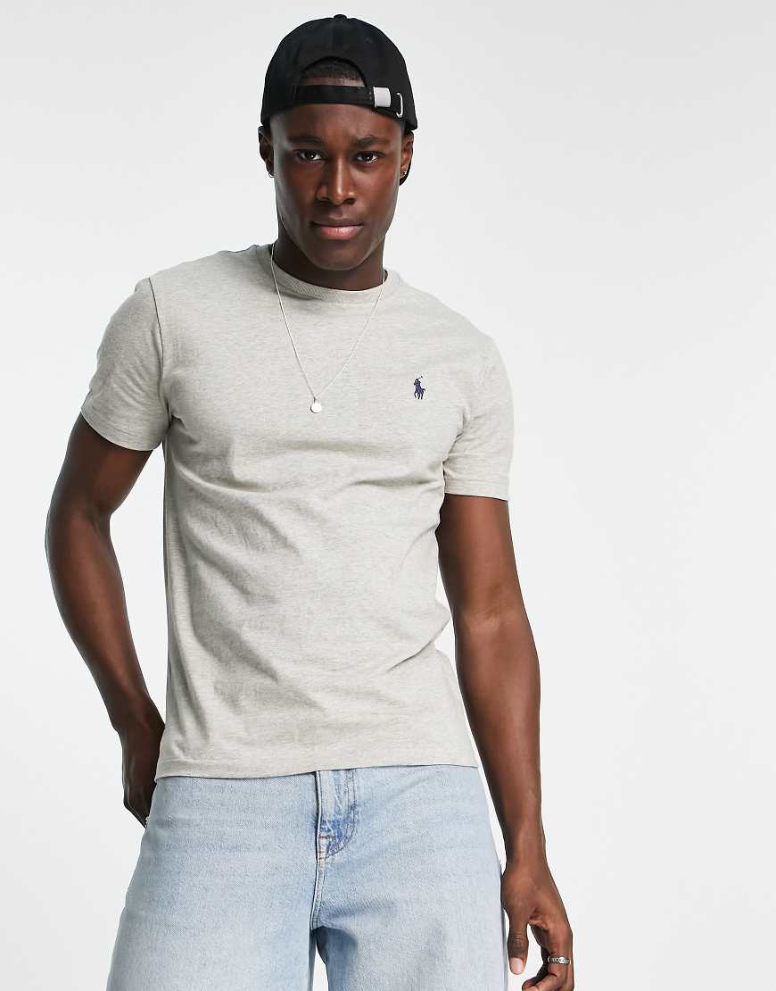 Polo Ralph Lauren - Schmal geschnittenes T-Shirt in Grau mit Rundhalsausschnitt
