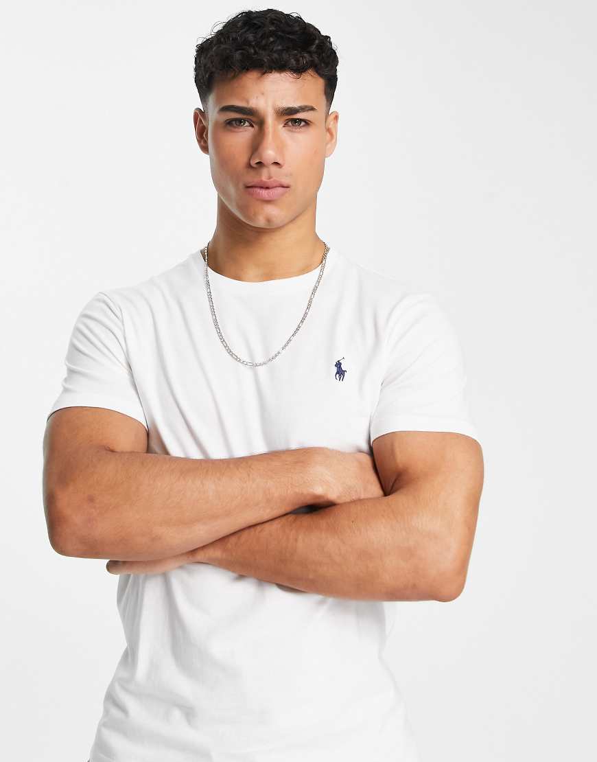 Polo Ralph Lauren - Schmal geschnittenes T-Shirt mit Rundhalsausschnitt in Weiß