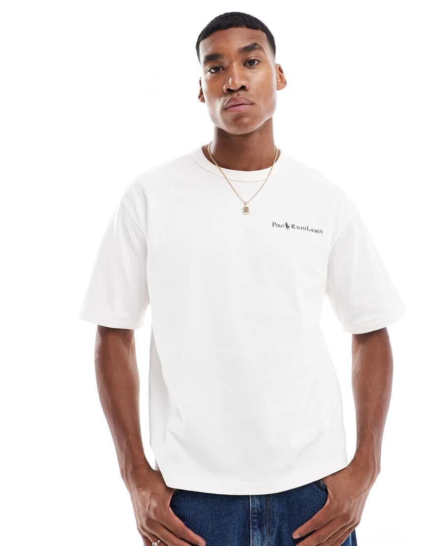 Polo Ralph Lauren - Schweres T-Shirt in Cremeweiß mit klassischem Oversize-Schnitt und Logo-Schriftzug