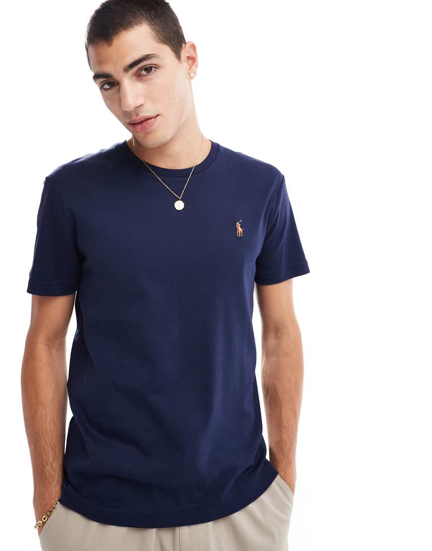 Polo Ralph Lauren - T-Shirt aus Pima-Baumwolle mit Logo in Marineblau