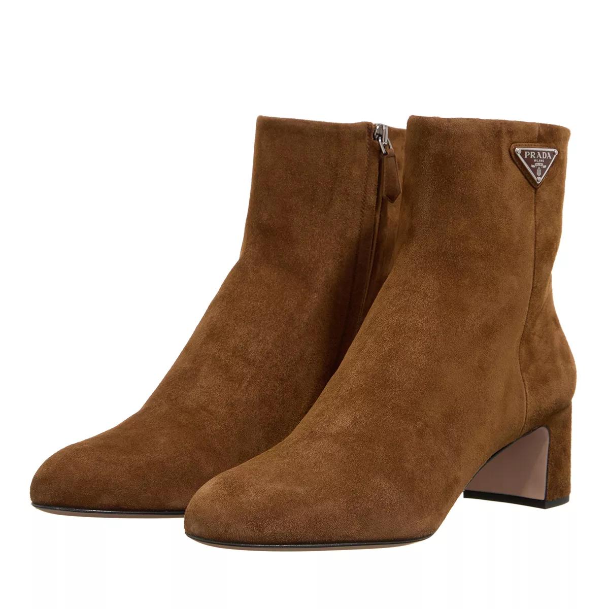 Prada Boots & laarzen - Triangle Ankle Boot in bruin