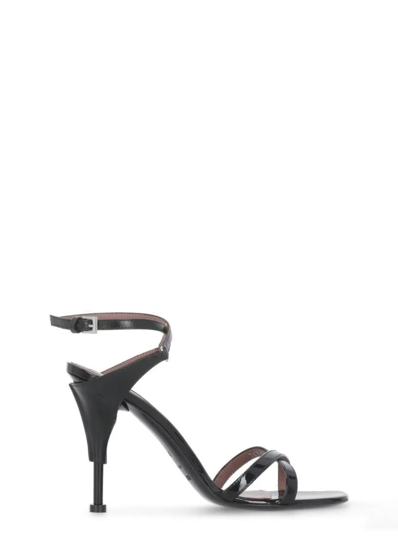 Premiata Sandalen - Black Polished Leather Sandals in zwart