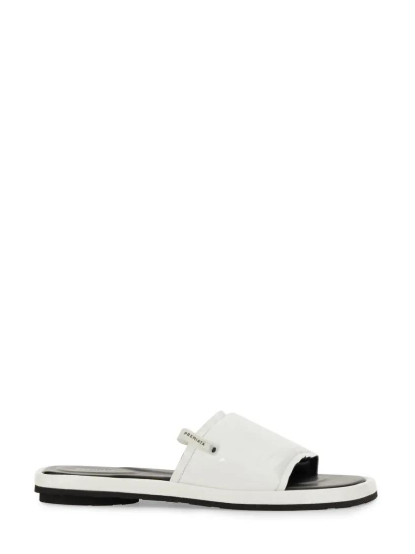 Premiata Sandalen - White Slide Sandal With Lamb Leather Upper in wit