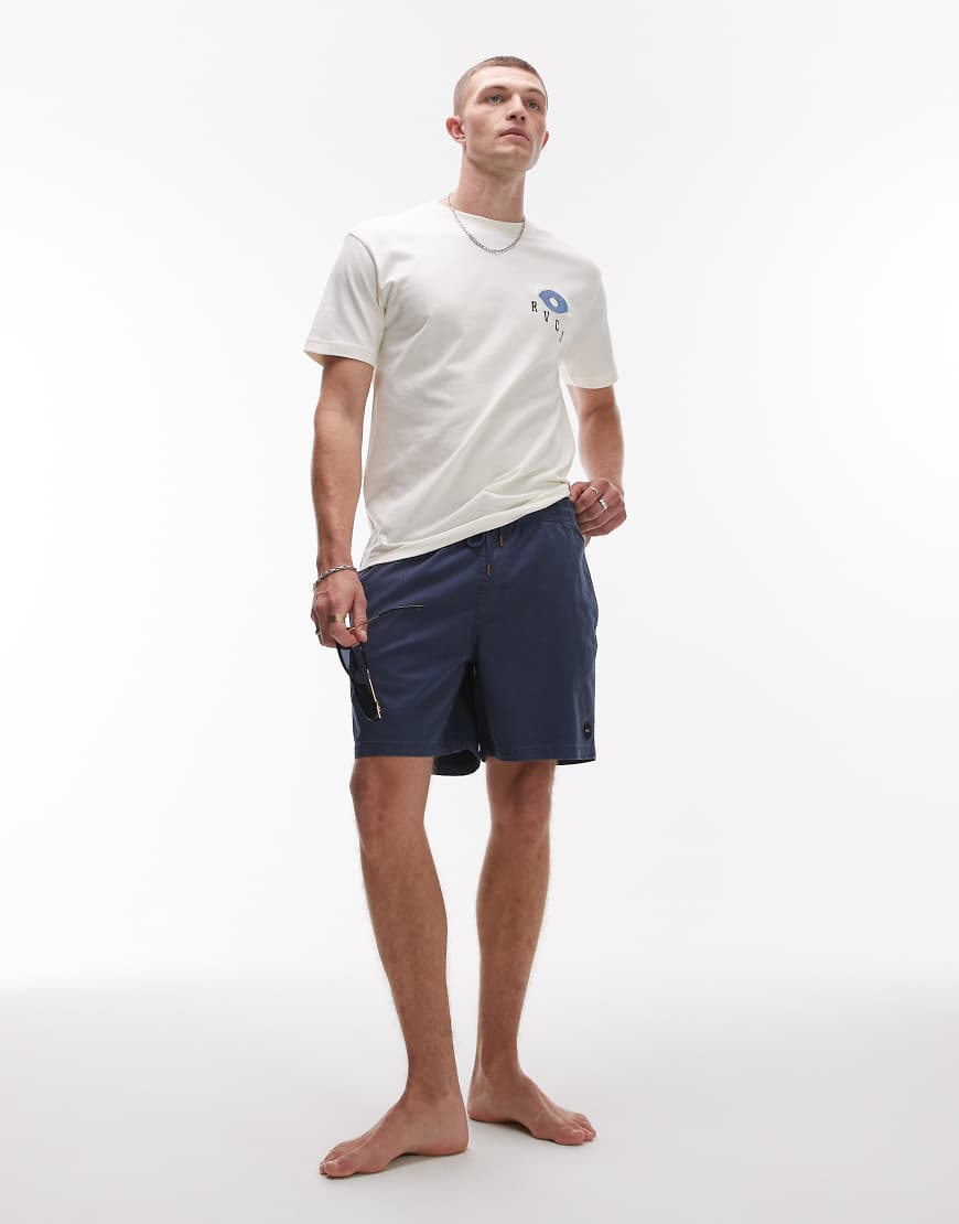 RVCA - Escape - Shorts in Marineblau mit elastischem Bund