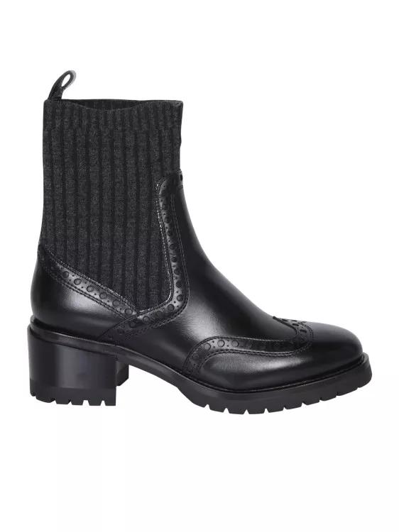 Santoni Boots - Leather lowheel brogue ankle boot in wit