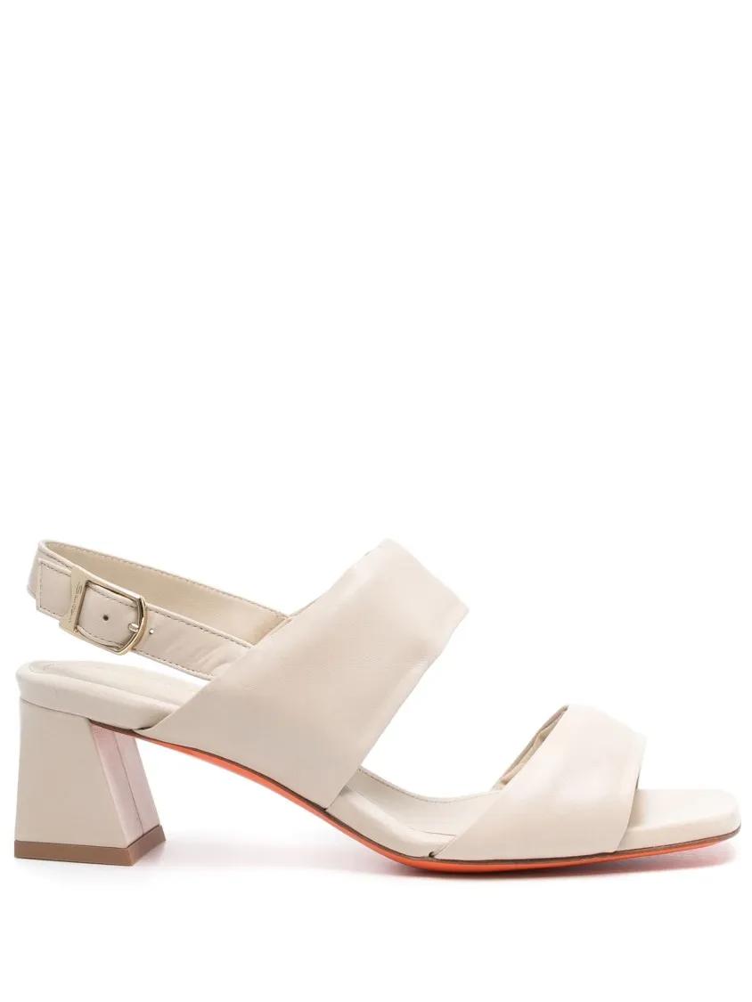 Santoni Hoge hakken - Open Back Beige Pumps in beige