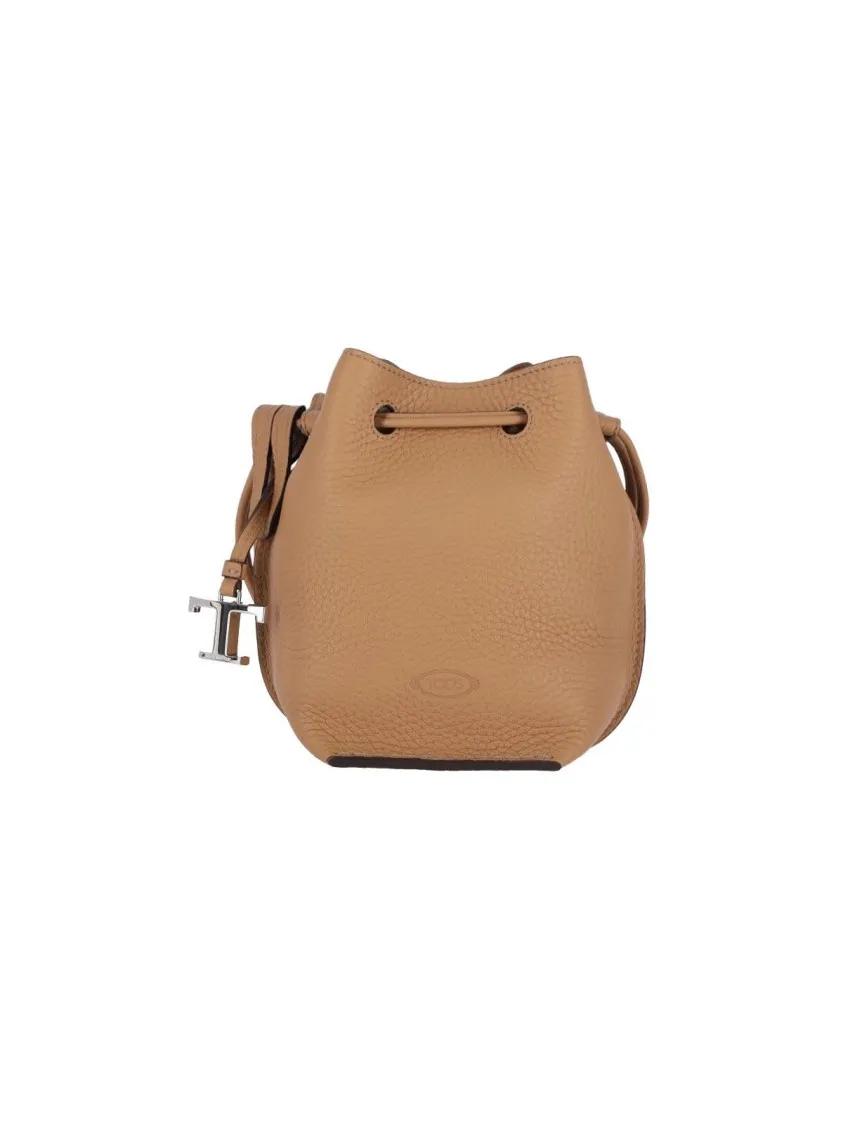 Tod's Bucket bags - Micro Bucket Bag With Drawstring Closure in beige