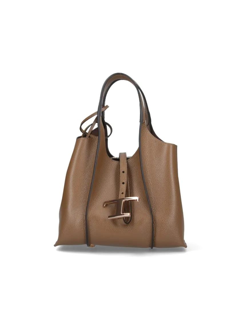 Tod's Hobo bags - Small Brown Pebbled Leather Shoulder Bag in bruin